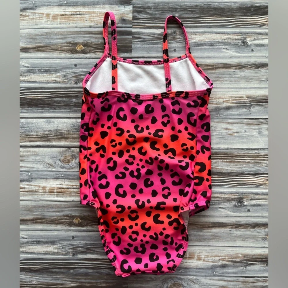 JOE Boxer pink orange leopard one piece swimsuit 18 months